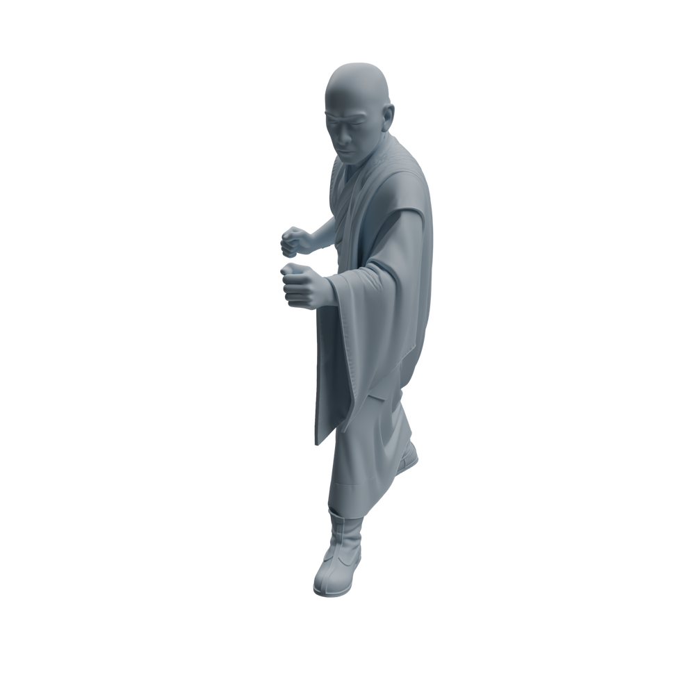 Detail view of MRY-SFW LYTR1084 Multi-pose Sweeping Monk Character Modern Model 4 pcs Model