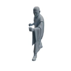 Detail view of MRY-SFW LYTR1084 Multi-pose Sweeping Monk Character Modern Model 4 pcs Model