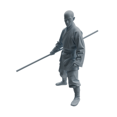 Detail view of MRY-SFW LYTR1075 Staff-wielding Martial Monk Character Modern Model 4 pcs Model