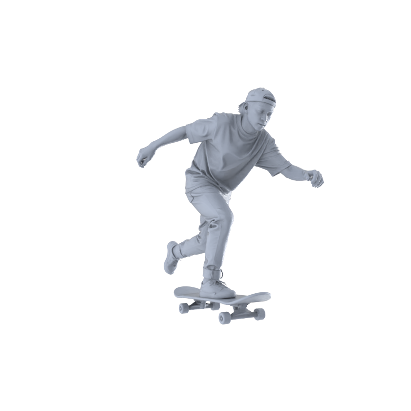 Detail view of MRY-SFW LYTR553 Modern Street Skateboarders Pose Group of 6 Miniature Car Diorama Figures Scene Props Accessories Resin Model