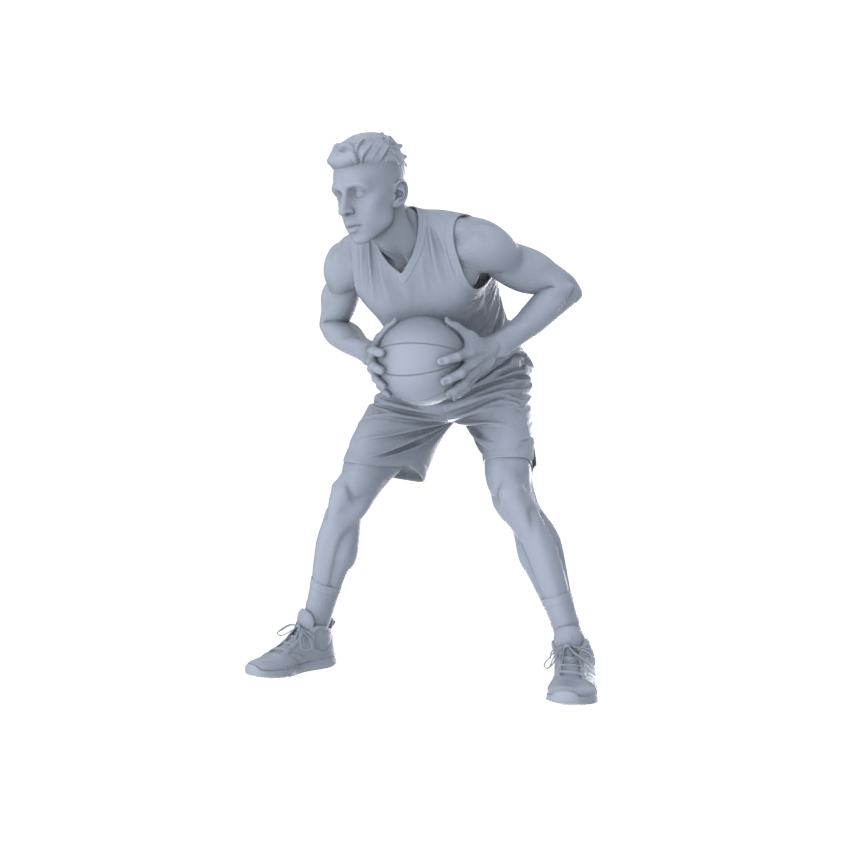 MRY-SFW LYTR550A Modern Dynamic Basketball Holding Male Single 3D Printed Resin Model Kit by SSMODEL