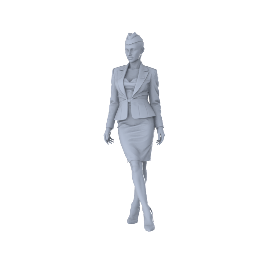 Detail view of MRY-SFW LYTR555 Modern Flight Attendants Pose Group of 6 Miniature Car Diorama Figures Scene Props Accessories Resin Model