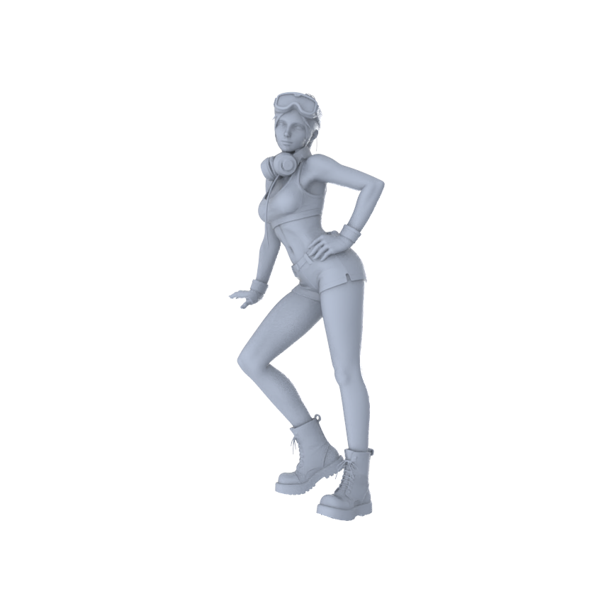 Detail view of MRY-SFW LYTR551 Modern E-sports Trendy Girls Pose Group of 6 Miniature Car Diorama Figures Scene Props Accessories Resin Model