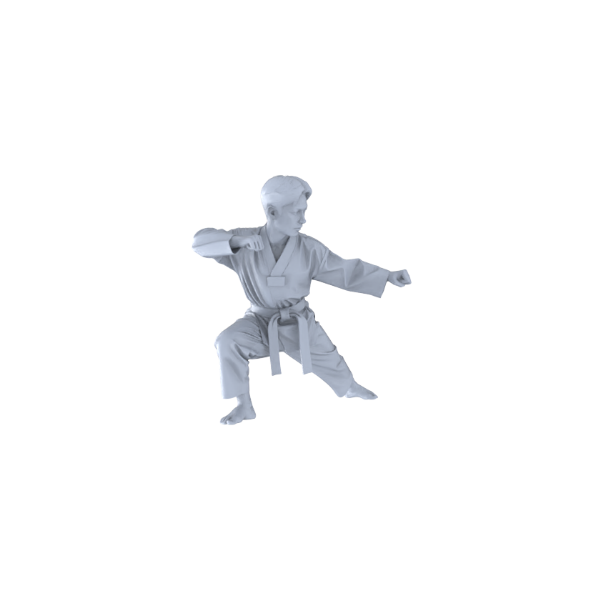 Detail view of MRY-SFW LYTR560 Modern Dojo Karate Practitioners Pose Group of 5 Miniature Car Diorama Figures Scene Props Accessories Resin Model