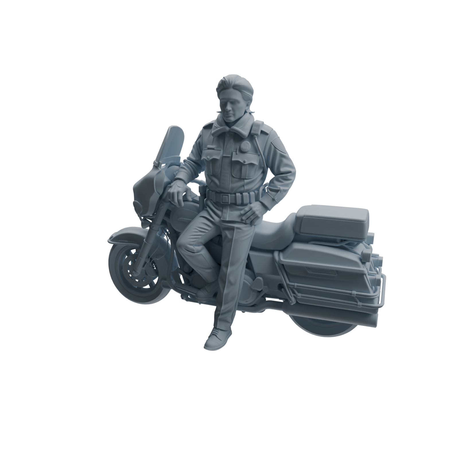 Detail view of MRY-SFW LYTR960 Multi-Scene On-Duty Male Police Officer Character Modern Model 4 pcs Model
