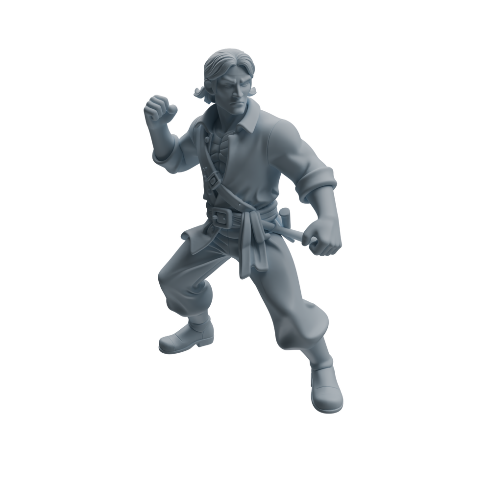 Detail view of MRY-SFW LYTR1098 Axe-wielding Pirate Character Modern Model 4 pcs Model