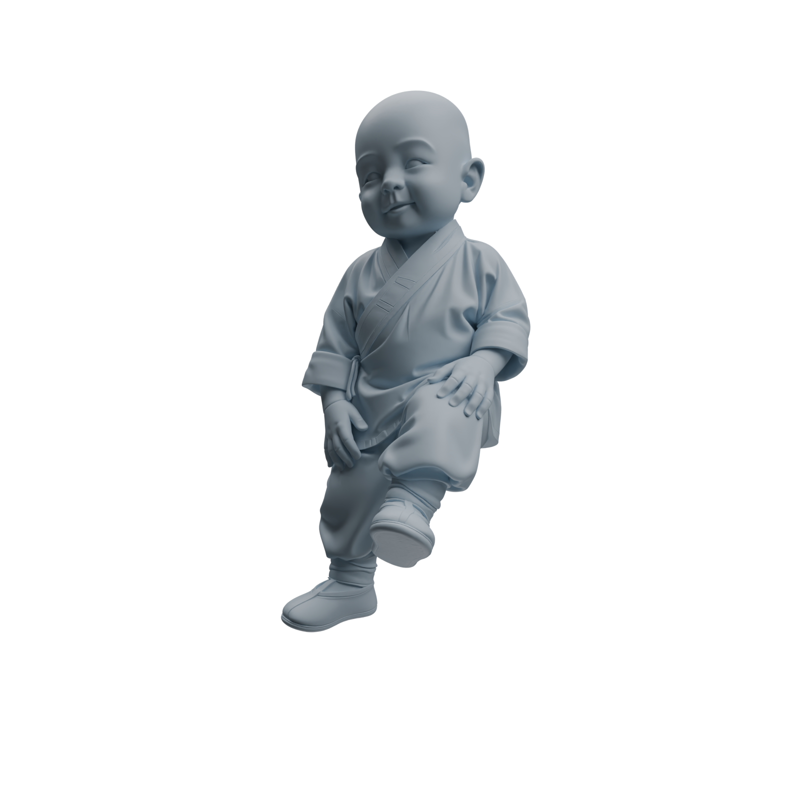 Detail view of MRY-SFW LYTR1069 Kung Fu Little Monk Character Modern Model 4 pcs Model