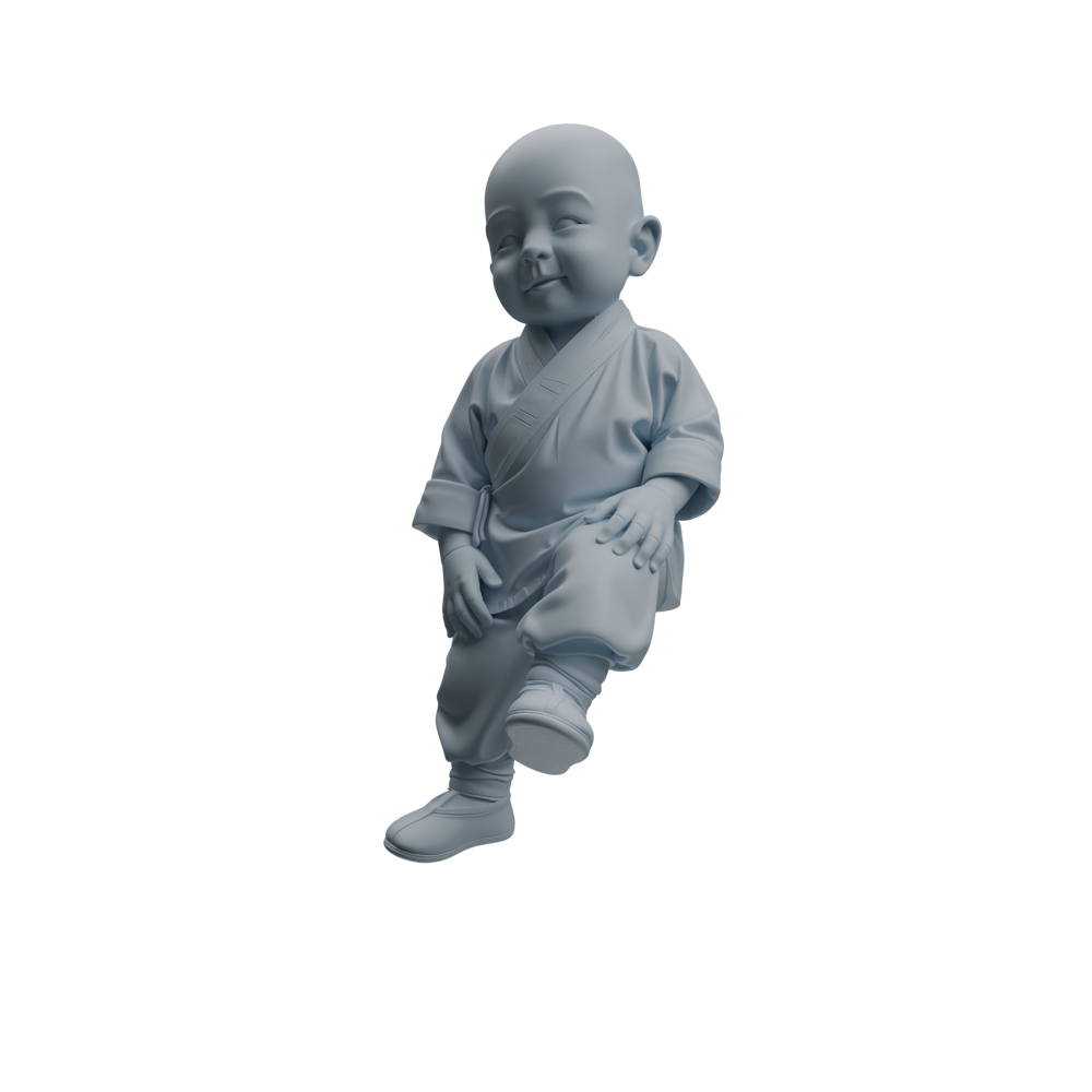 Detail view of MRY-SFW LYTR1069 Kung Fu Little Monk Character Modern Model 4 pcs Model