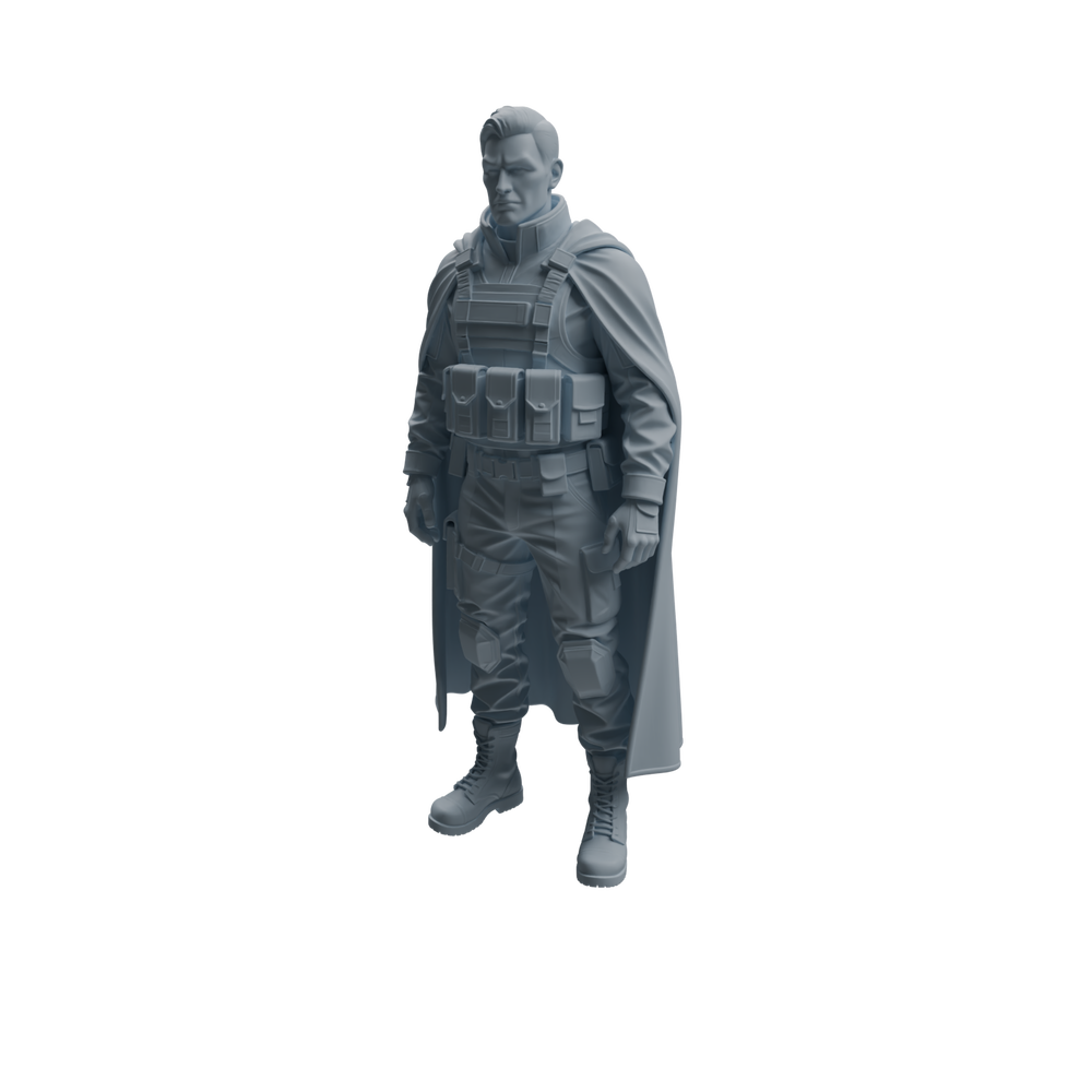 Detail view of MRY-SFW LYTR951 Tactical Cape Uniform Man Character Modern Model 4 pcs Model