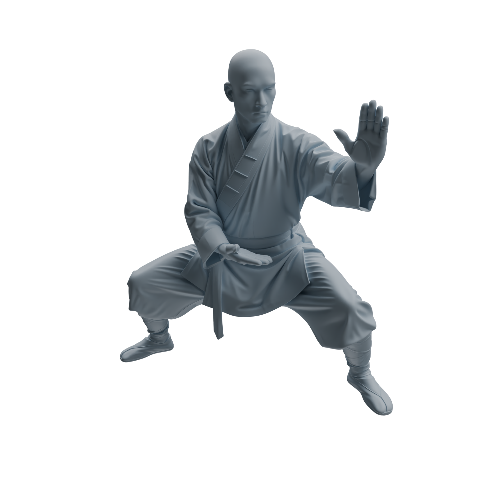 Detail view of MRY-SFW LYTR1078 Martial Arts and Meditating Monk Character Modern Model 3 pcs Model