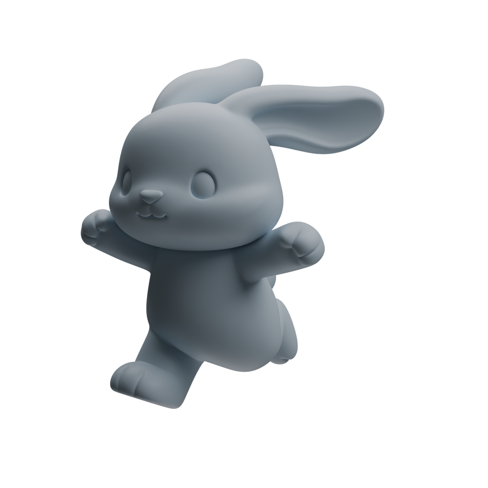 Detail view of MRY-SFW LYTR1047 Cartoon Rabbit Animal Modern Model 4 pcs Model