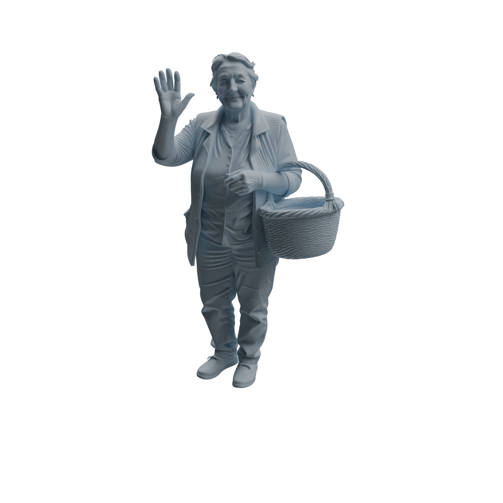 Detail view of MRY-SFW LYTR993 Elderly People Grocery Shopping Character Modern Model 3 pcs Model