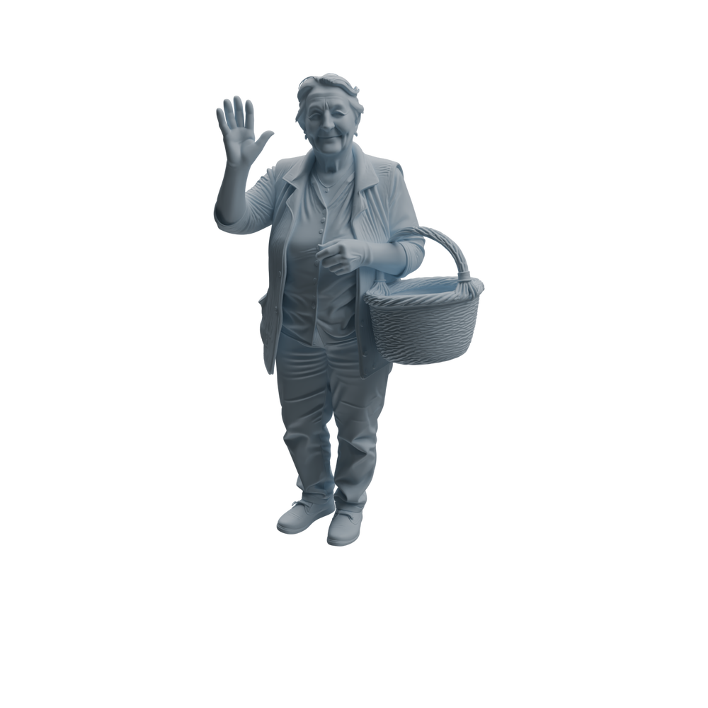Detail view of MRY-SFW LYTR993 Elderly People Grocery Shopping Character Modern Model 3 pcs Model