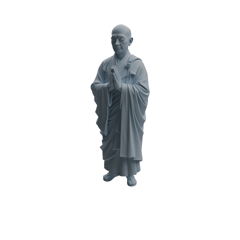 Detail view of MRY-SFW LYTR1082 Monk with Ritual Tools Character Modern Model 3 pcs Model
