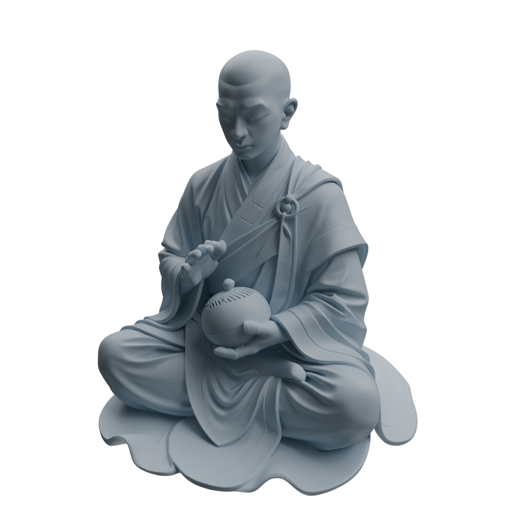Detail view of MRY-SFW LYTR1080 Zen-style Monk Character Modern Model 3 pcs Model