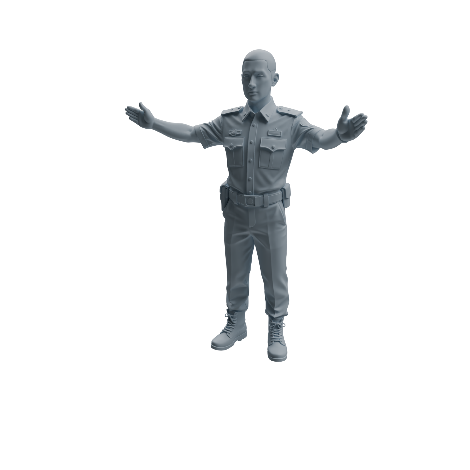 Detail view of MRY-SFW LYTR958 Multi-Pose Male Traffic Police Officer Character Modern Model 4 pcs Model