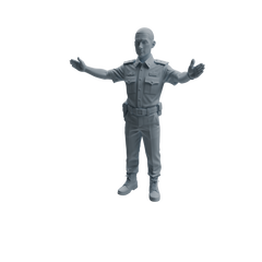 Detail view of MRY-SFW LYTR958 Multi-Pose Male Traffic Police Officer Character Modern Model 4 pcs Model