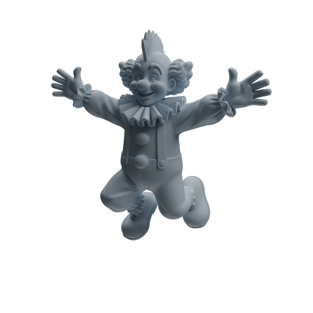 Detail view of MRY-SFW LYTR1056 Circus Clown Performance Pose Character Modern Model 3 pcs Model