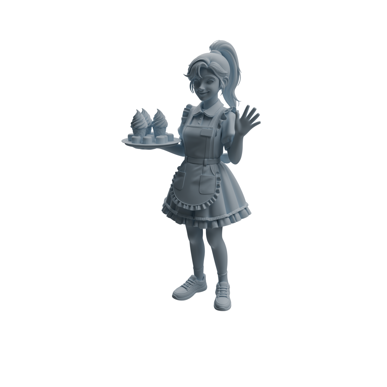 Detail view of MRY-SFW LYTR1057 Ice Cream Shop Staff Character Modern Model 4 pcs Model