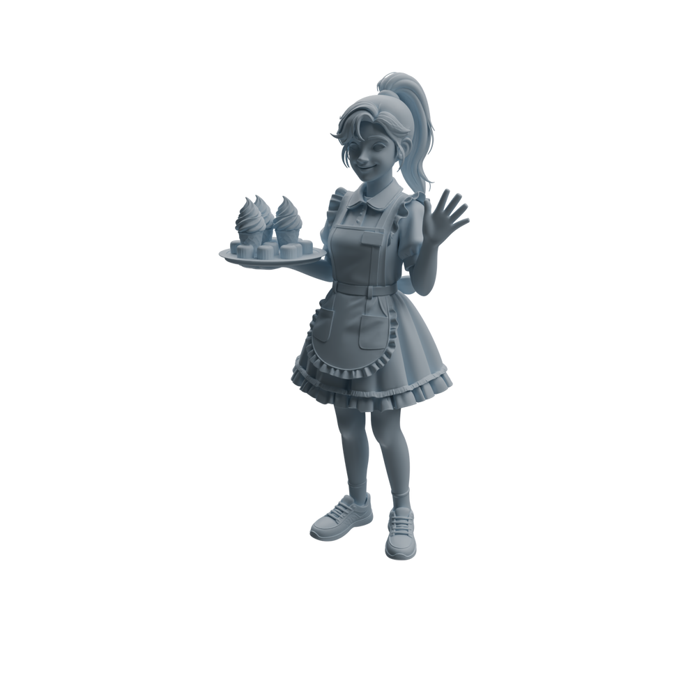 Detail view of MRY-SFW LYTR1057 Ice Cream Shop Staff Character Modern Model 4 pcs Model