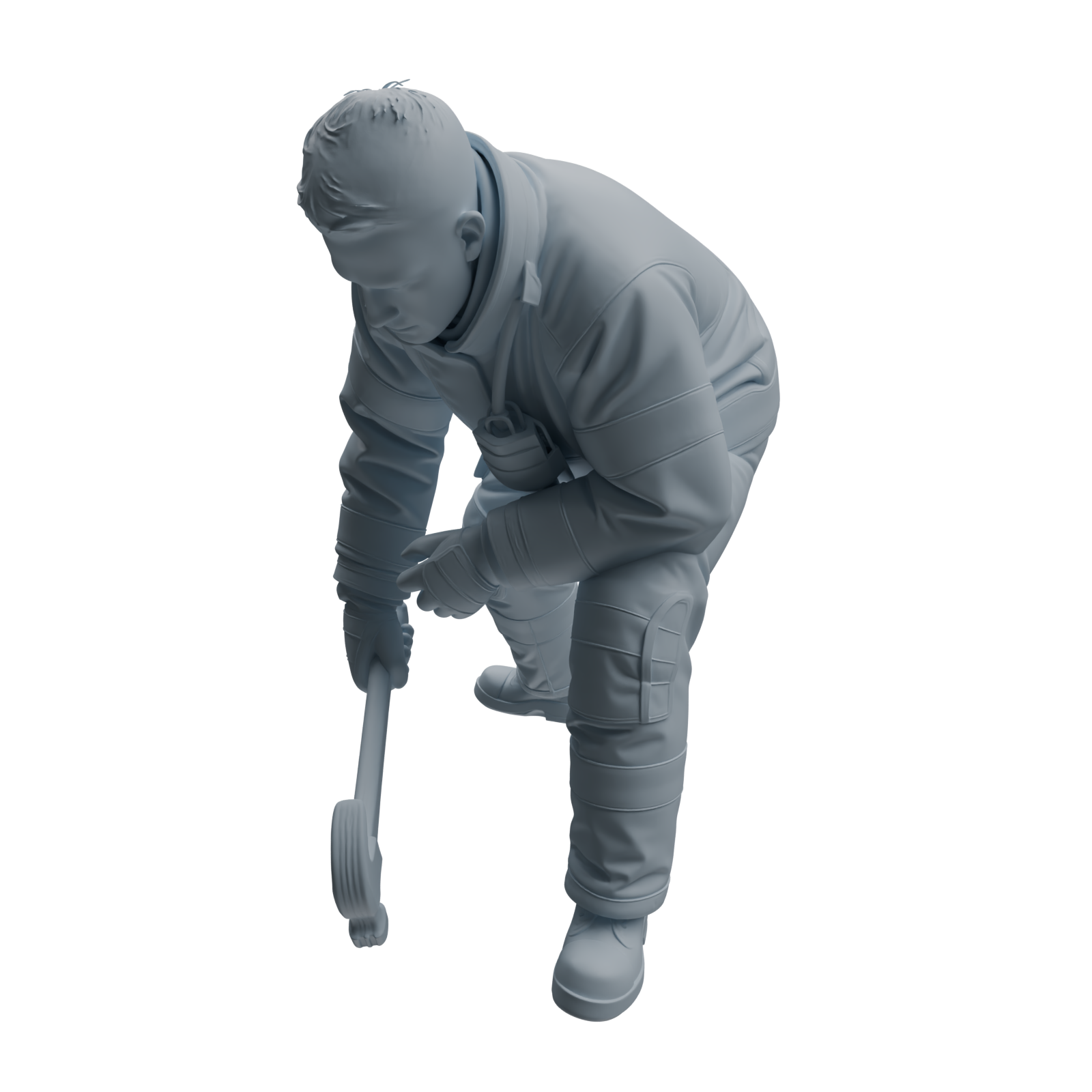 Detail view of MRY-SFW LYTR1065 Rescue Command Pose Firefighter Character Modern Model 3 pcs Model