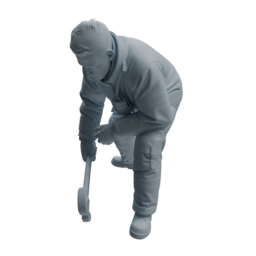 Detail view of MRY-SFW LYTR1065 Rescue Command Pose Firefighter Character Modern Model 3 pcs Model