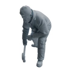 Detail view of MRY-SFW LYTR1065 Rescue Command Pose Firefighter Character Modern Model 3 pcs Model