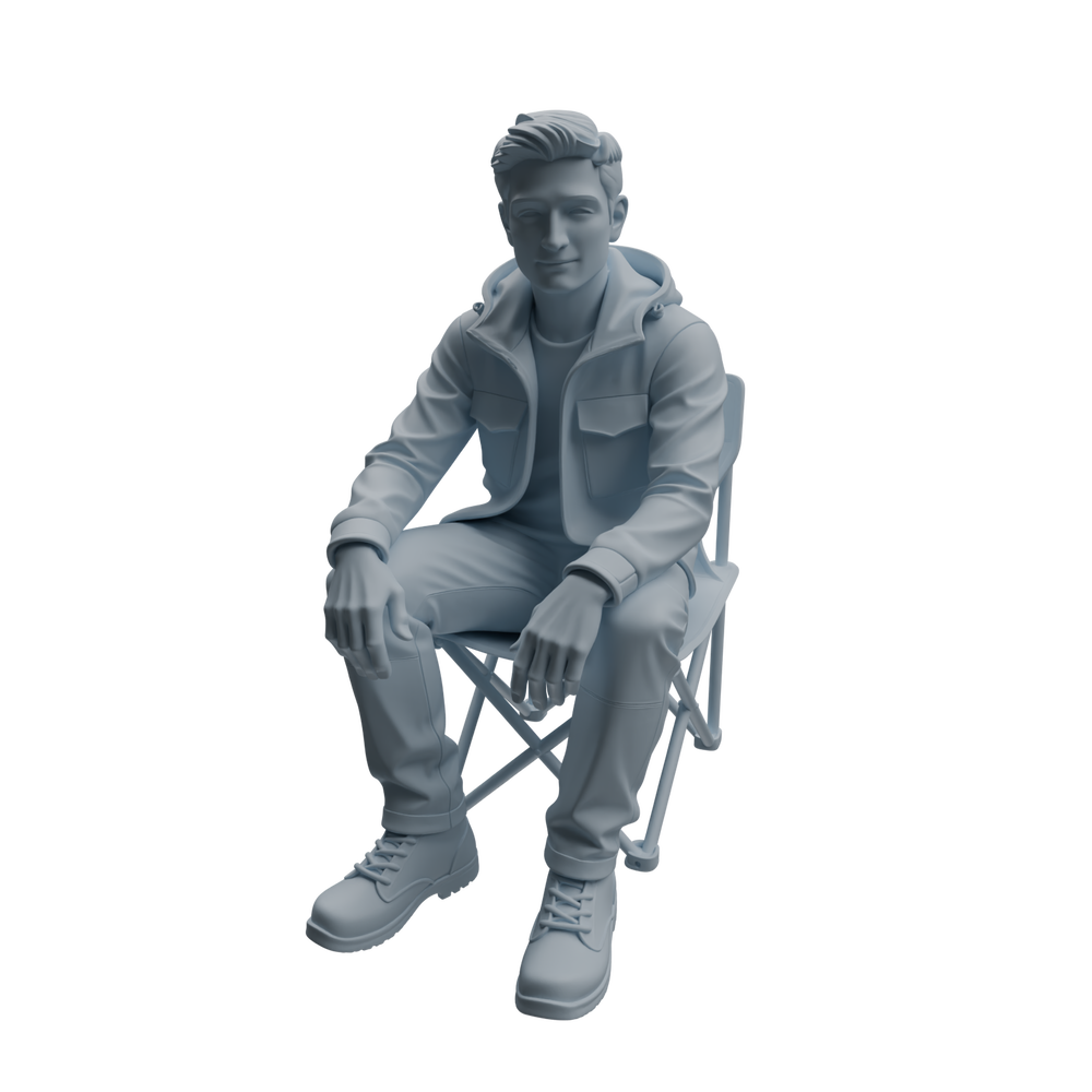 Detail view of MRY-SFW LYTR1012 Outdoor Casual Sitting Male Character Modern Model 4 pcs Model