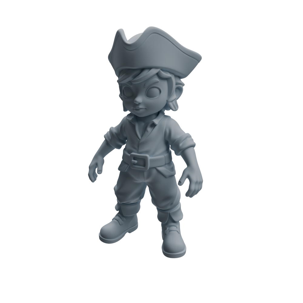 Detail view of MRY-SFW LYTR1090 Chibi Pirate Boy Character Modern Model 4 pcs Model