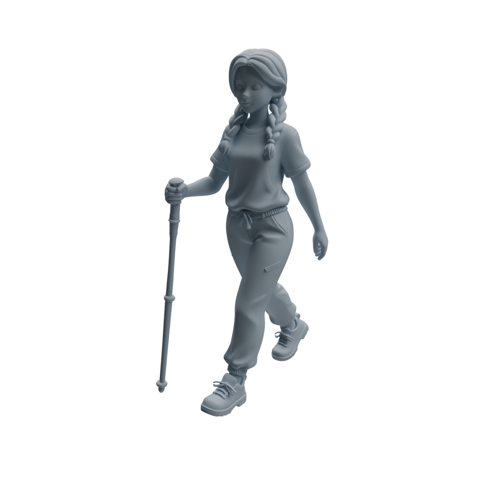Detail view of MRY-SFW LYTR1019 Casual Camping Female Character Modern Model 4 pcs Model