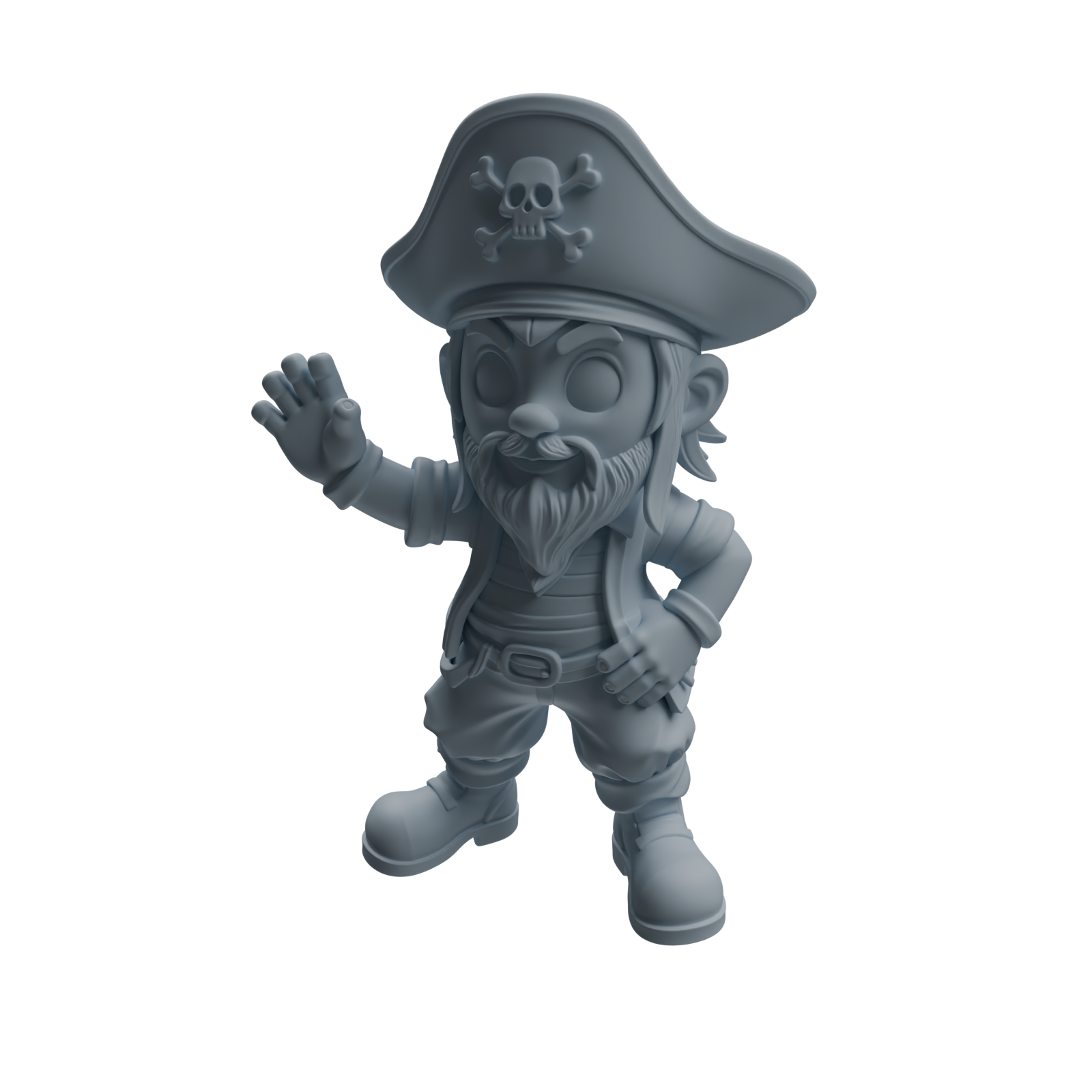 Detail view of MRY-SFW LYTR1089 Chibi Pirate Character Modern Model 4 pcs Model
