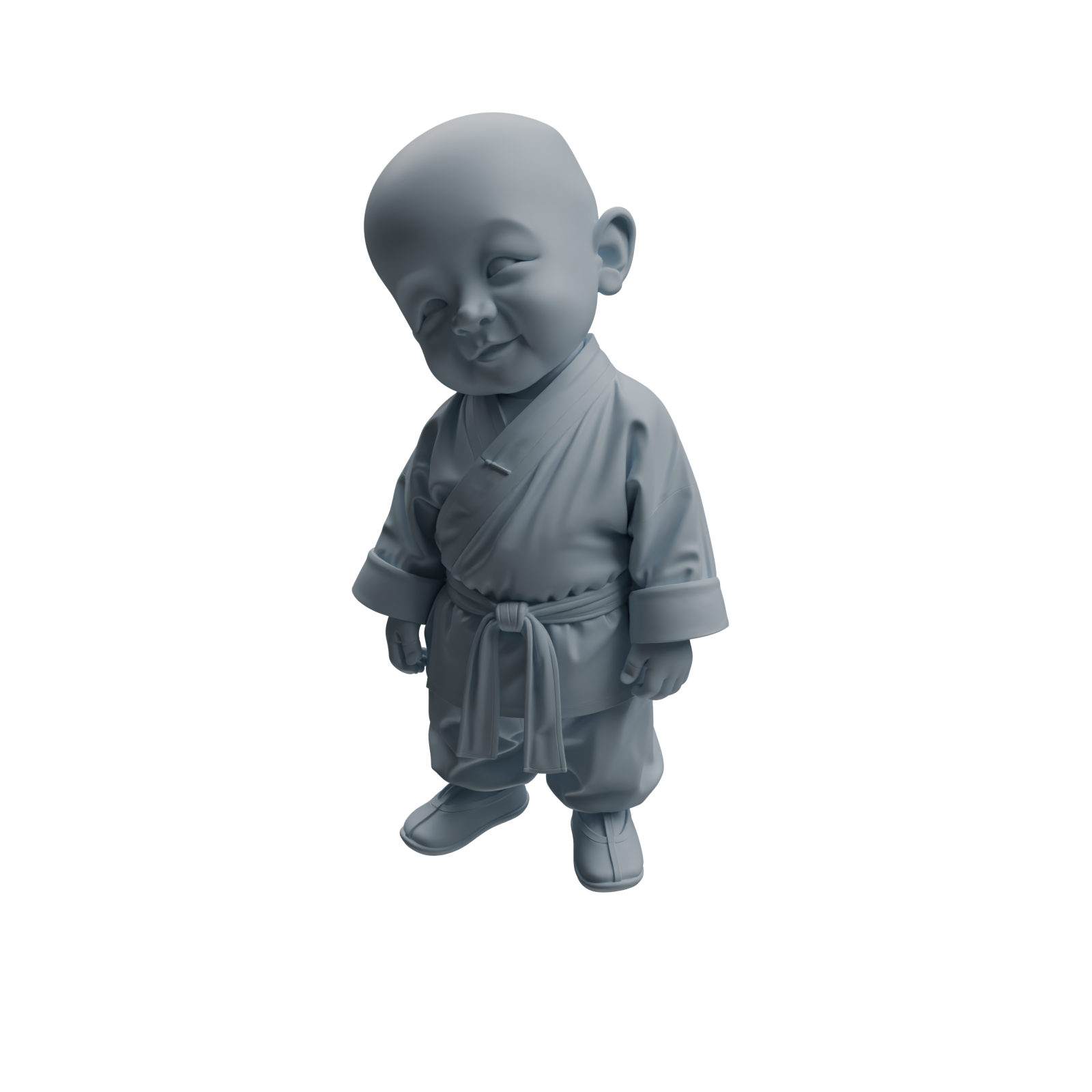 Detail view of MRY-SFW LYTR1073 Cute Expression Little Monk Character Modern Model 3 pcs Model