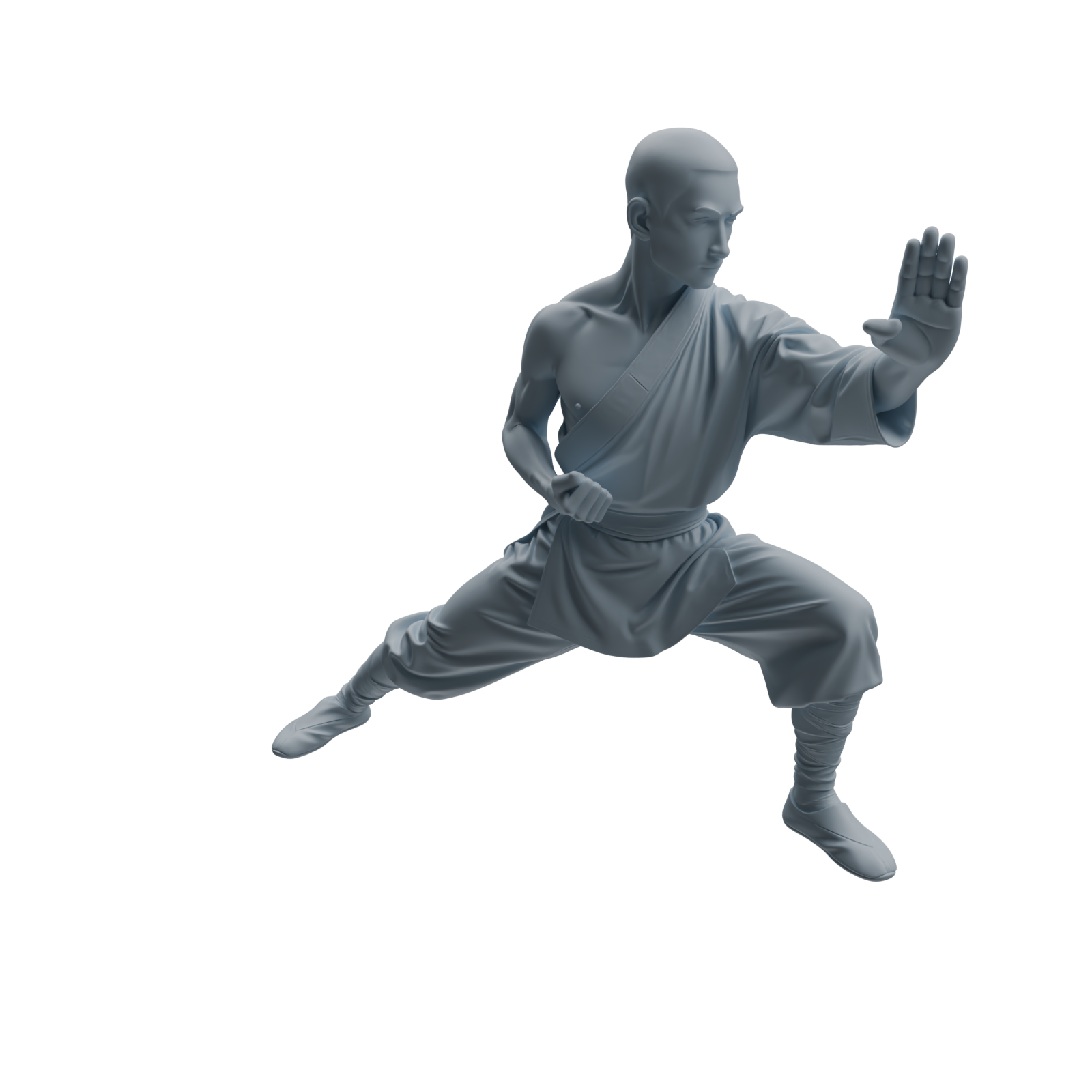 Detail view of MRY-SFW LYTR1076 Kung Fu Martial Monk Character Modern Model 3 pcs Model