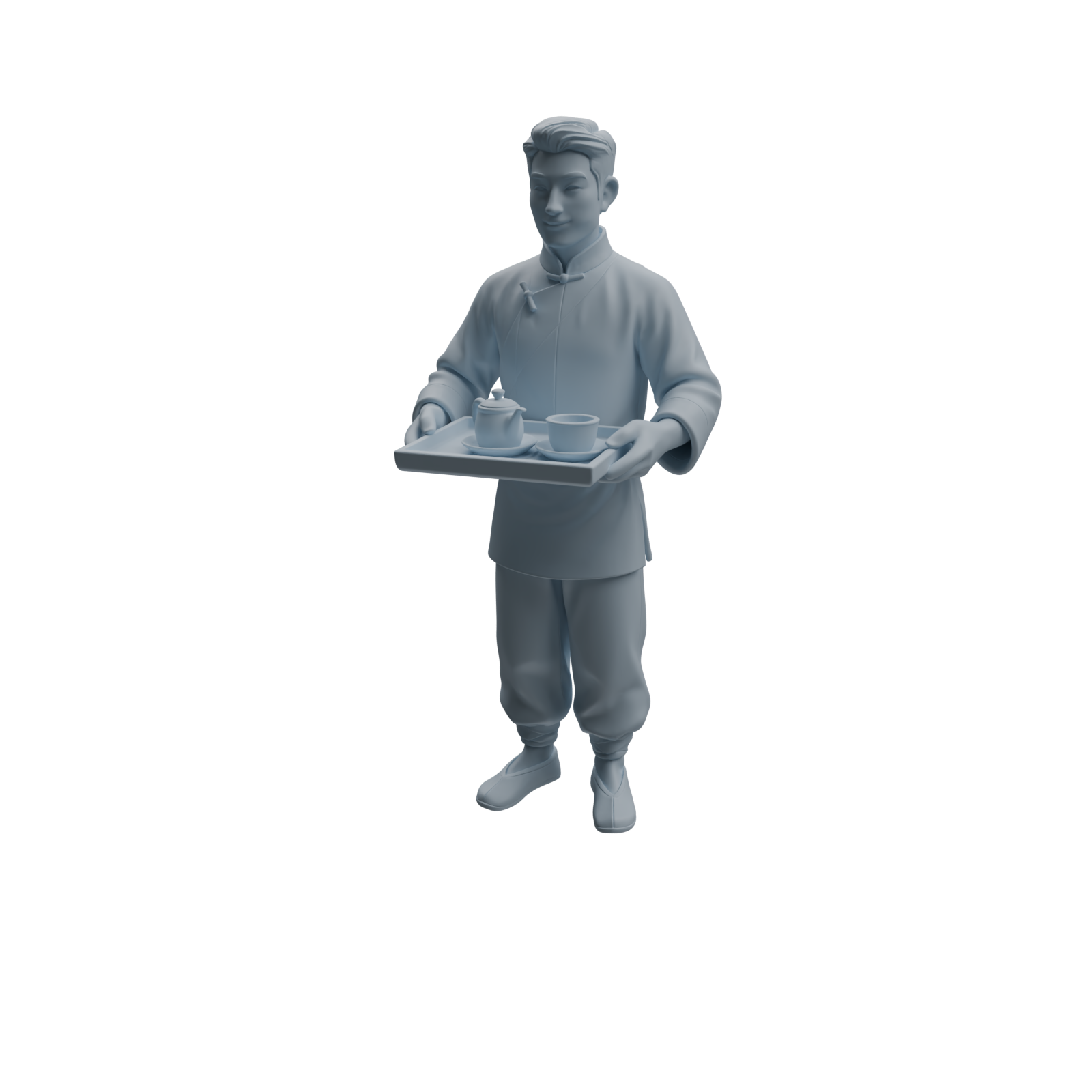 Detail view of MRY-SFW LYTR985 Republic of China Teahouse Waiter Character Modern Model 4 pcs Model