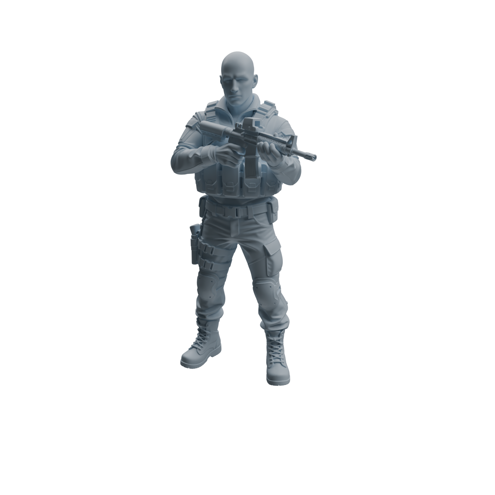 Detail view of MRY-SFW LYTR953 Combat Stance SWAT Officer Character Modern Model 4 pcs Model