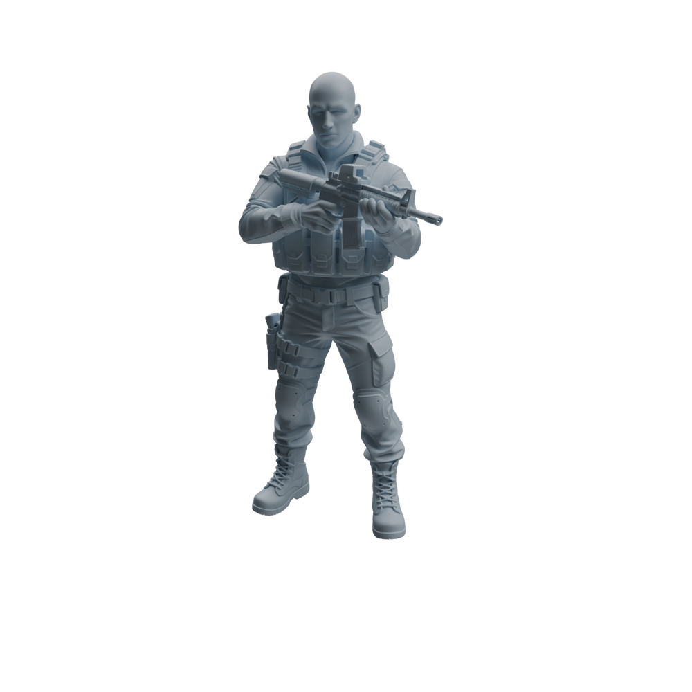Detail view of MRY-SFW LYTR953 Combat Stance SWAT Officer Character Modern Model 4 pcs Model