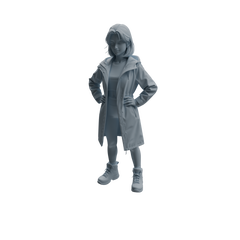 Detail view of MRY-SFW LYTR1017 Female Camping Character with Tent Modern Model 4 pcs Model