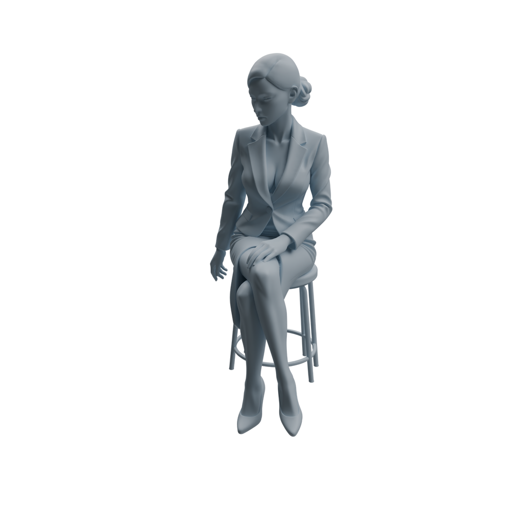 Detail view of MRY-SFW LYTR973 Business Workplace Woman Character Modern Model 4 pcs Model