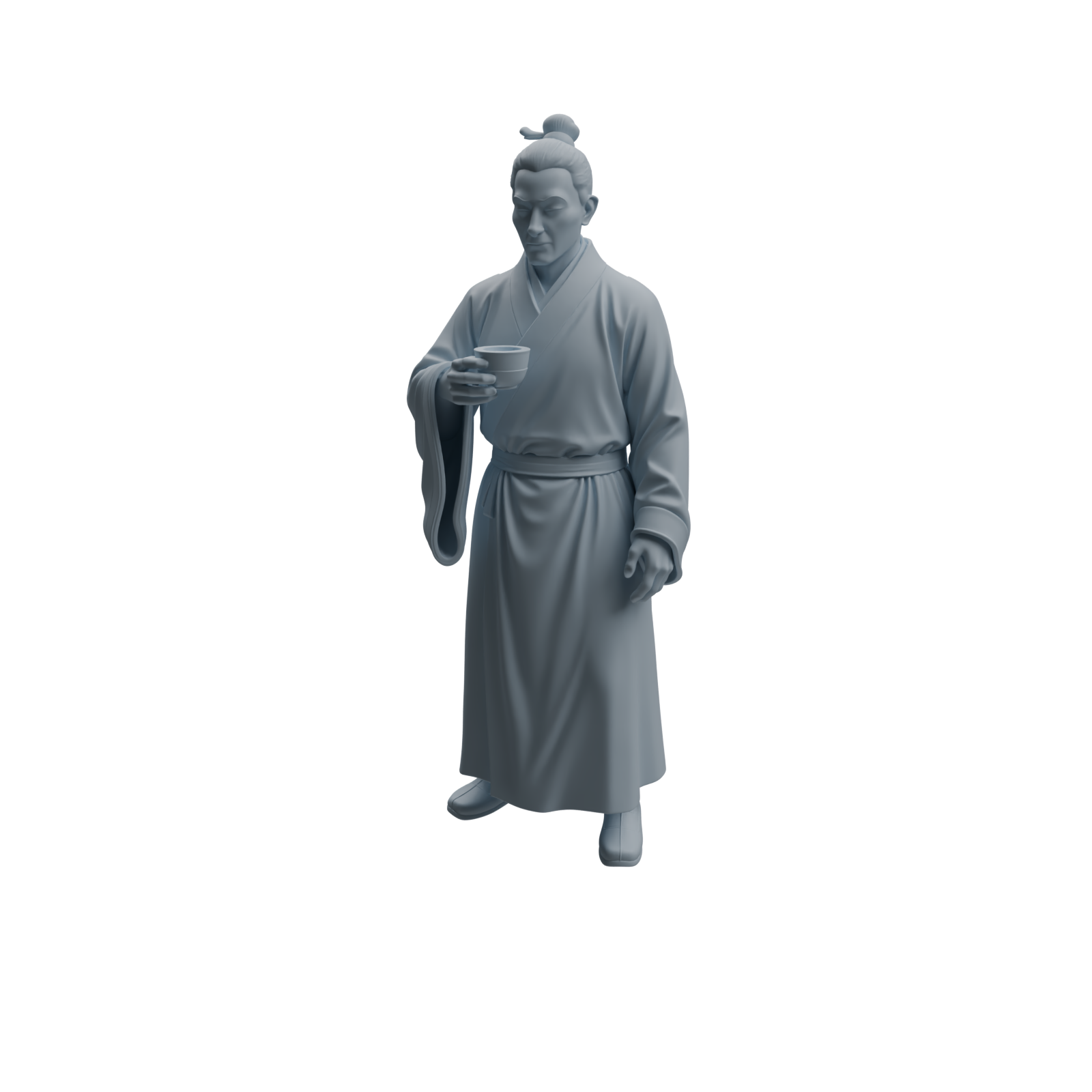 Detail view of MRY-SFW LYTR981 Ancient Cup-Holding Scholar Character Modern Model 3 pcs Model