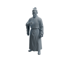 Detail view of MRY-SFW LYTR981 Ancient Cup-Holding Scholar Character Modern Model 3 pcs Model