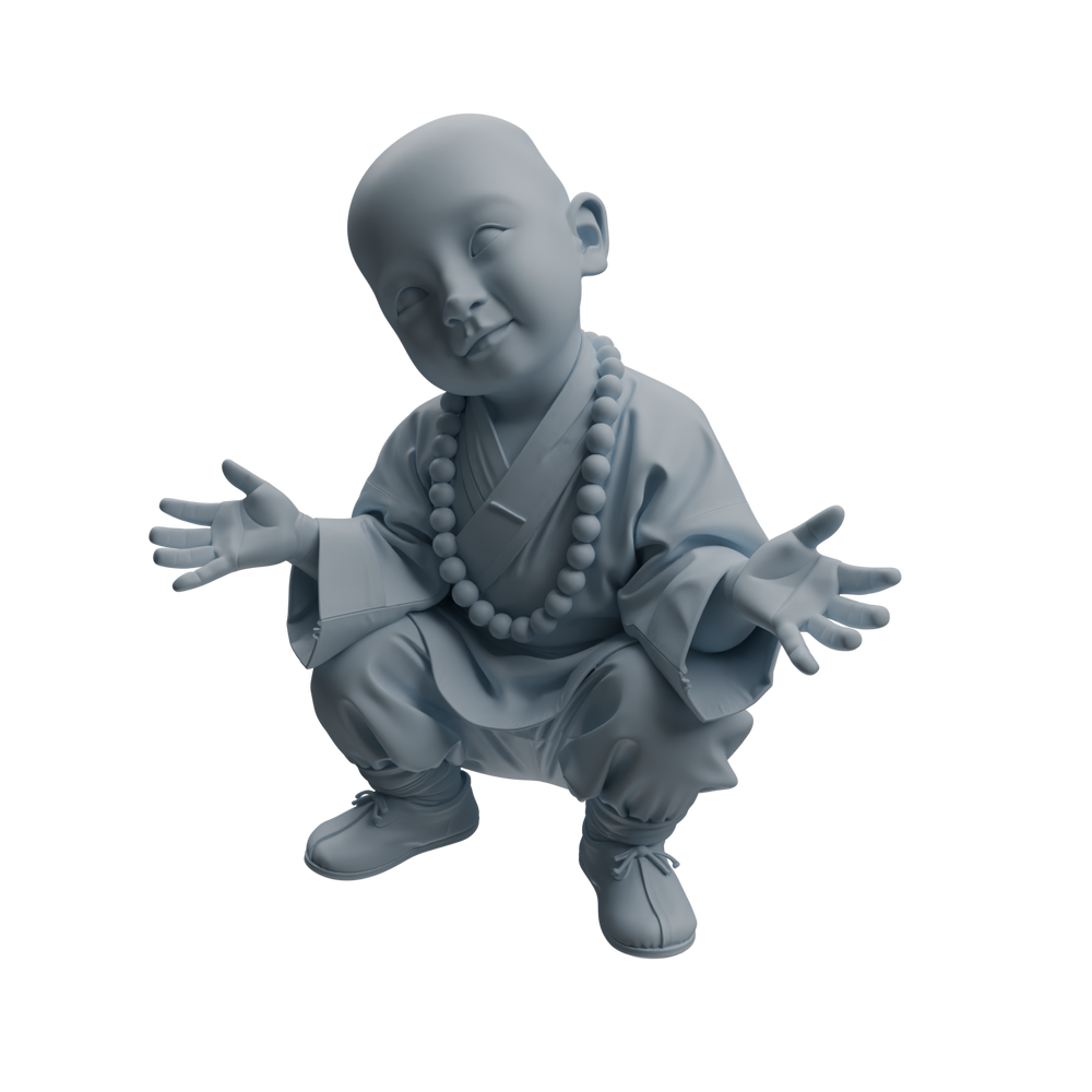 Detail view of MRY-SFW LYTR1070 Kung Fu Little Monk Style Character Modern Model 4 pcs Model