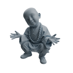 Detail view of MRY-SFW LYTR1070 Kung Fu Little Monk Style Character Modern Model 4 pcs Model