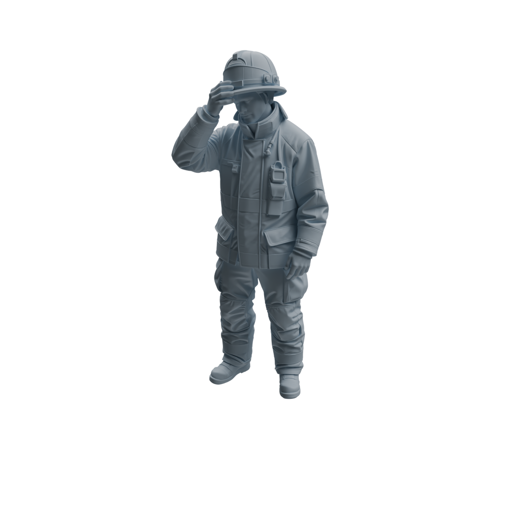 Detail view of MRY-SFW LYTR1062 Firefighter Occupation Pose Character Modern Model 4 pcs Model