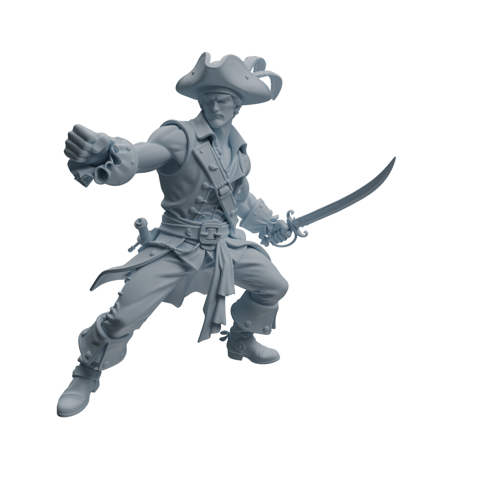 Detail view of MRY-SFW LYTR1097 Combat Pose Pirate Character Modern Model 4 pcs Model