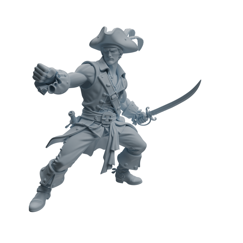 Detail view of MRY-SFW LYTR1097 Combat Pose Pirate Character Modern Model 4 pcs Model