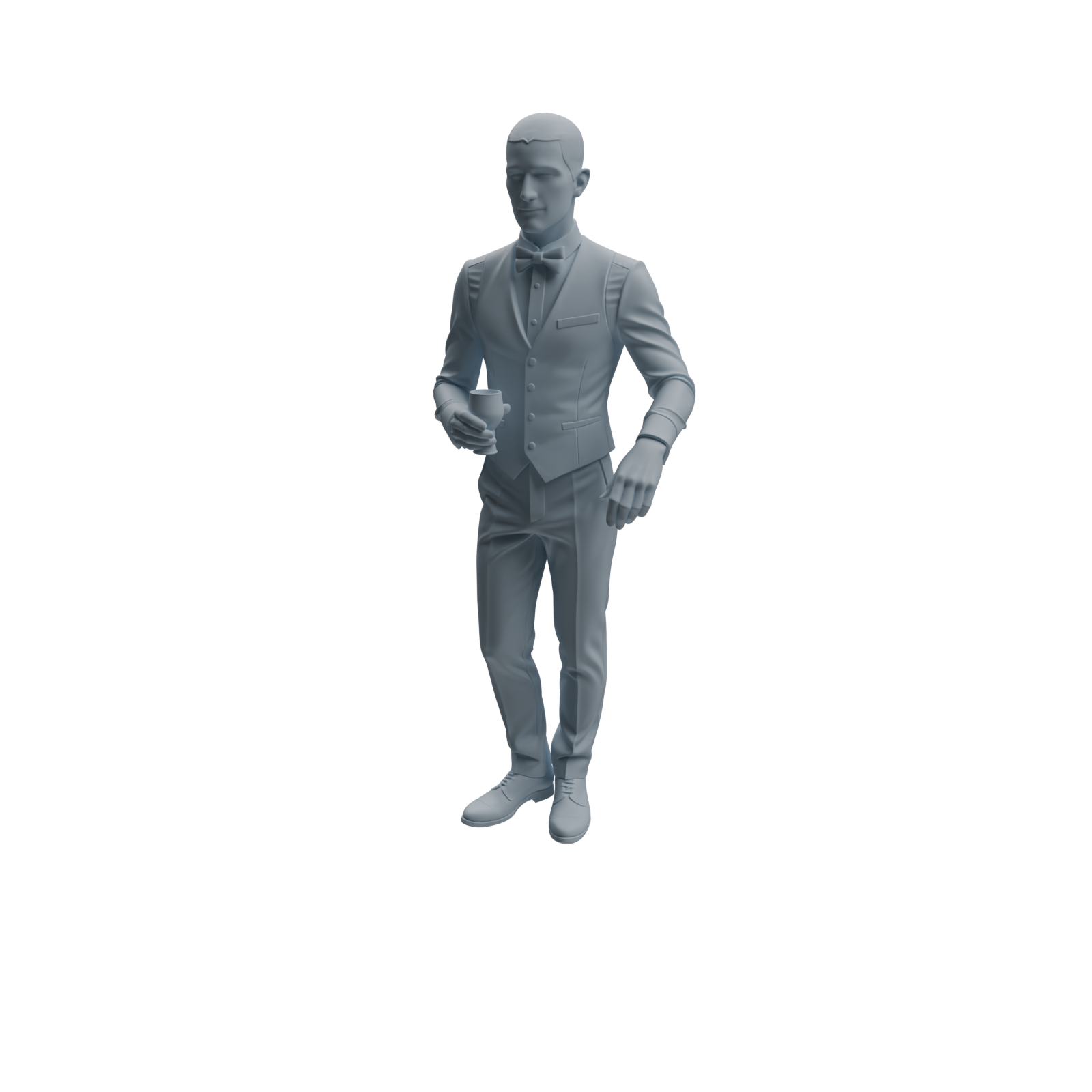 Detail view of MRY-SFW LYTR932 Bar Bartender Man Character Modern Model 3 pcs Model