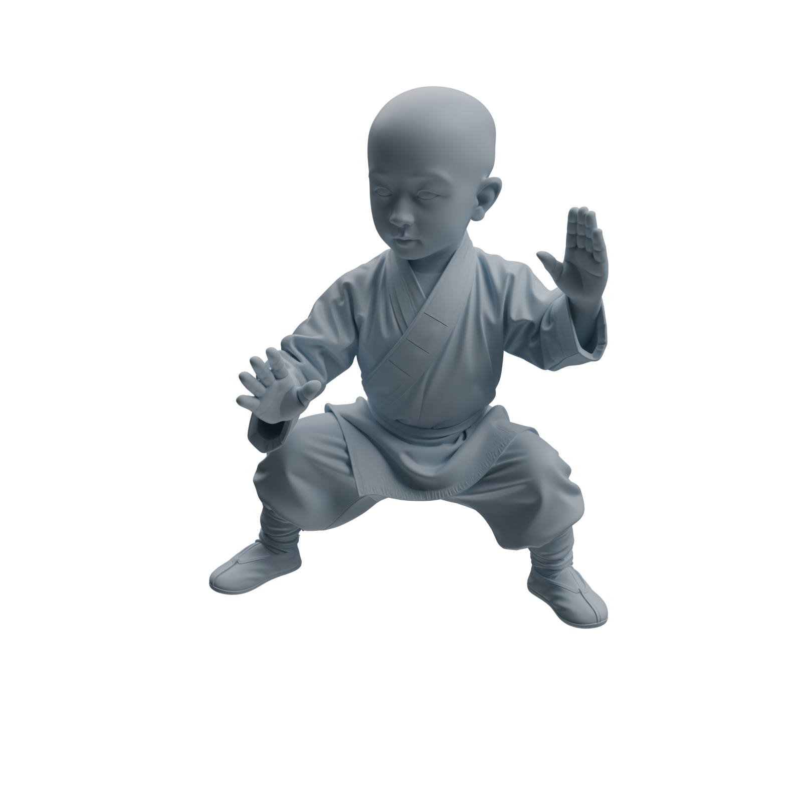 Detail view of MRY-SFW LYTR1072 Little Monk with Kung Fu Actions Character Modern Model 3 pcs Model