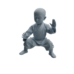 Detail view of MRY-SFW LYTR1072 Little Monk with Kung Fu Actions Character Modern Model 3 pcs Model