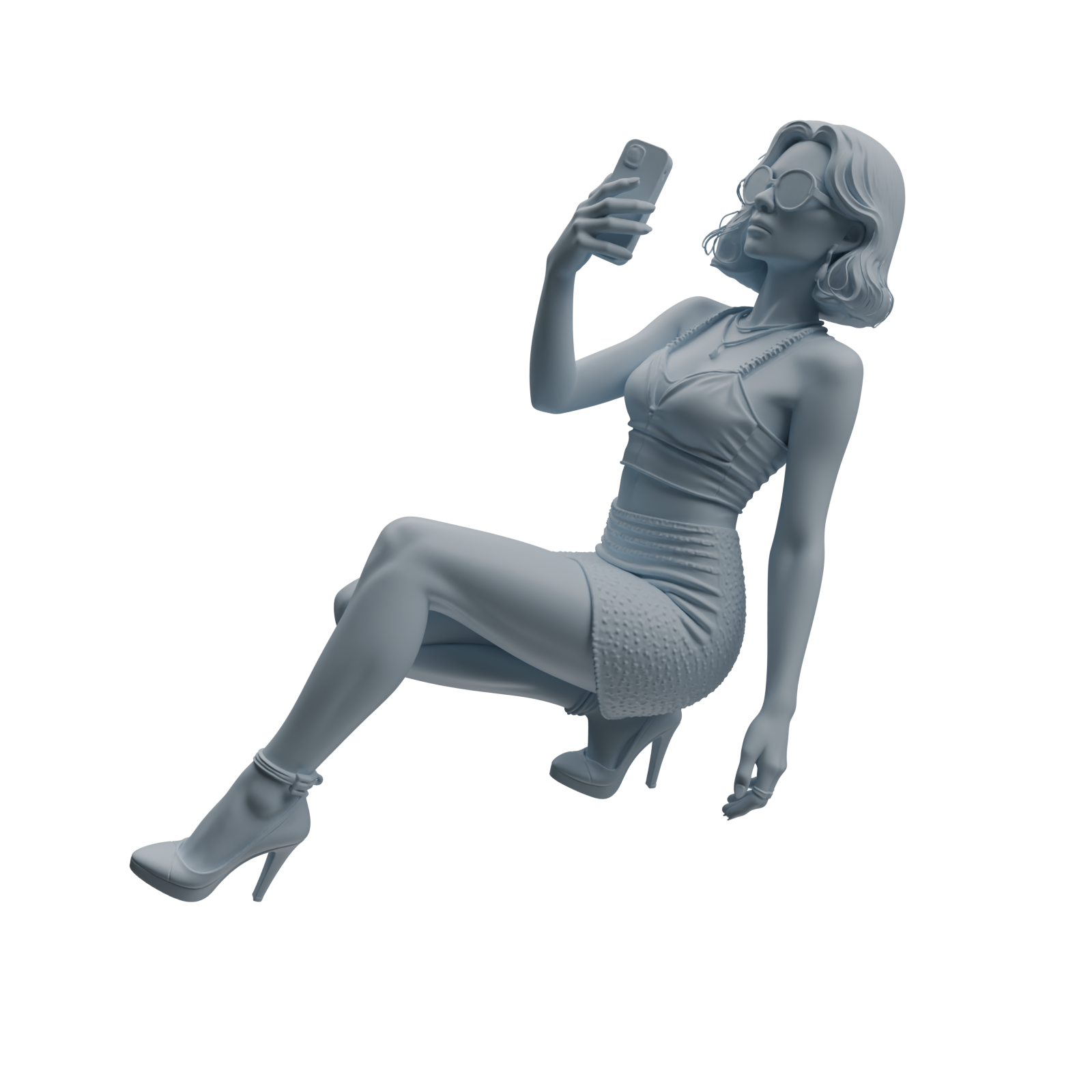 Detail view of MRY-SFW LYTR943 Short Hair Selfie Woman Character Modern Model 3 pcs Model