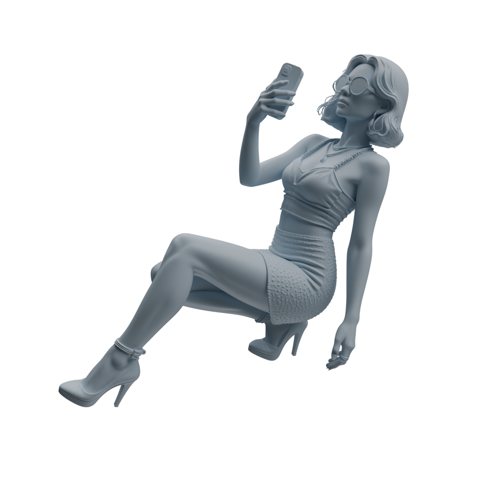 Detail view of MRY-SFW LYTR943 Short Hair Selfie Woman Character Modern Model 3 pcs Model